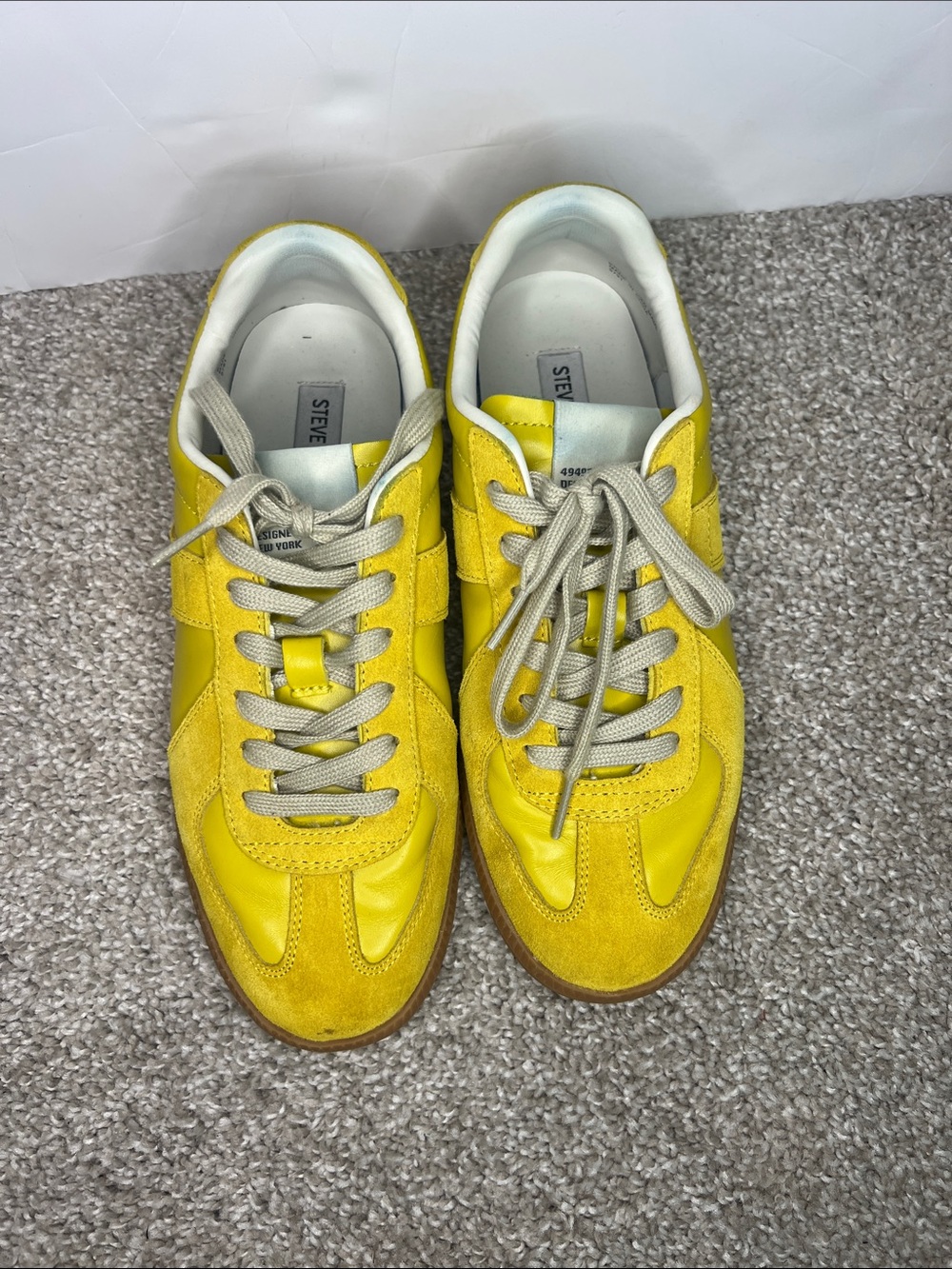 Steve Madden Bright Yellow Suede & Leather Low-Top Sneakers